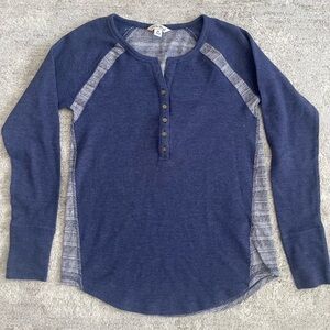 Lucky Brand Blue Henley Top